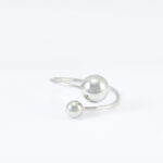 Zilveren ring met open parel design