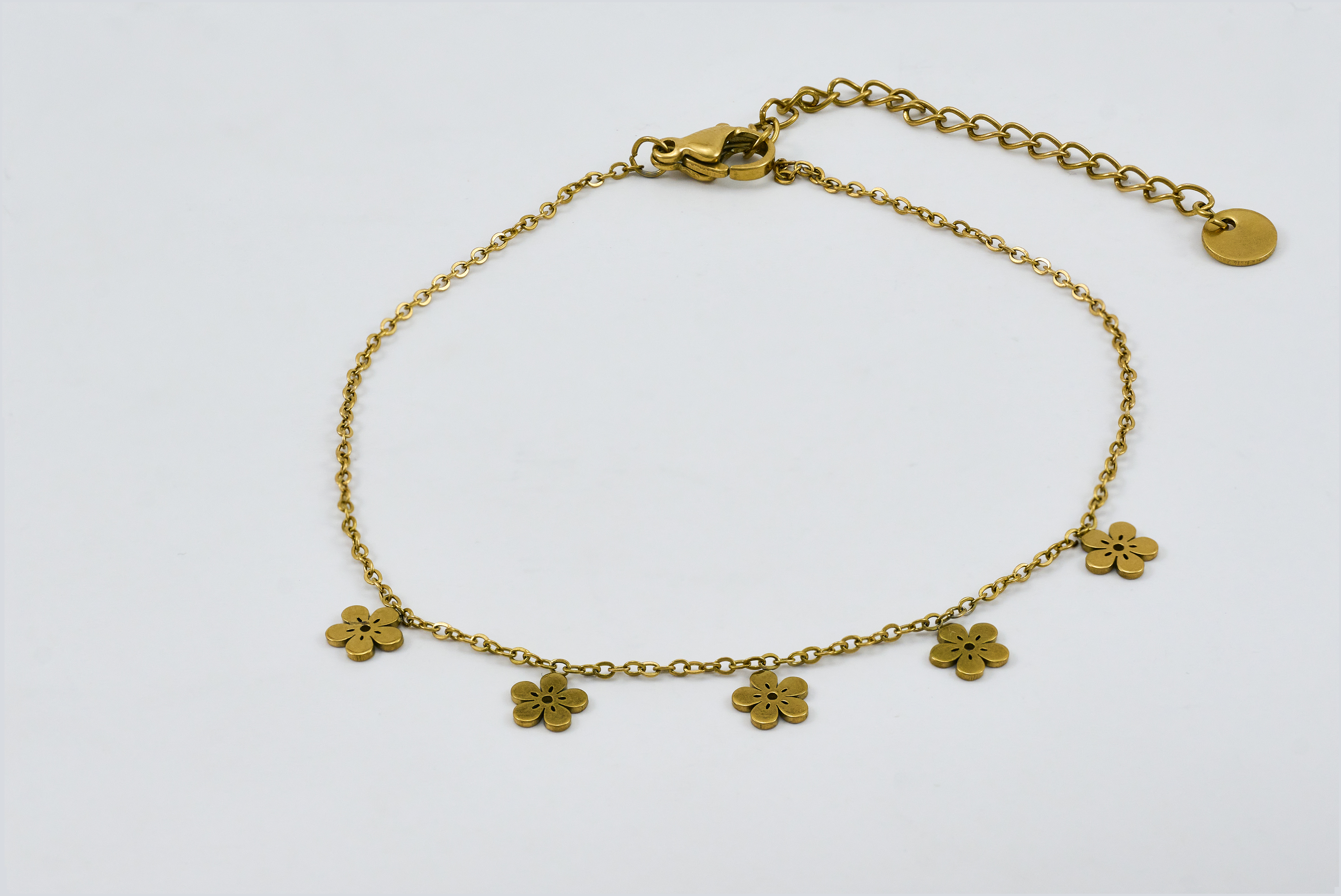 Bohemian gouden enkelband met muntjes