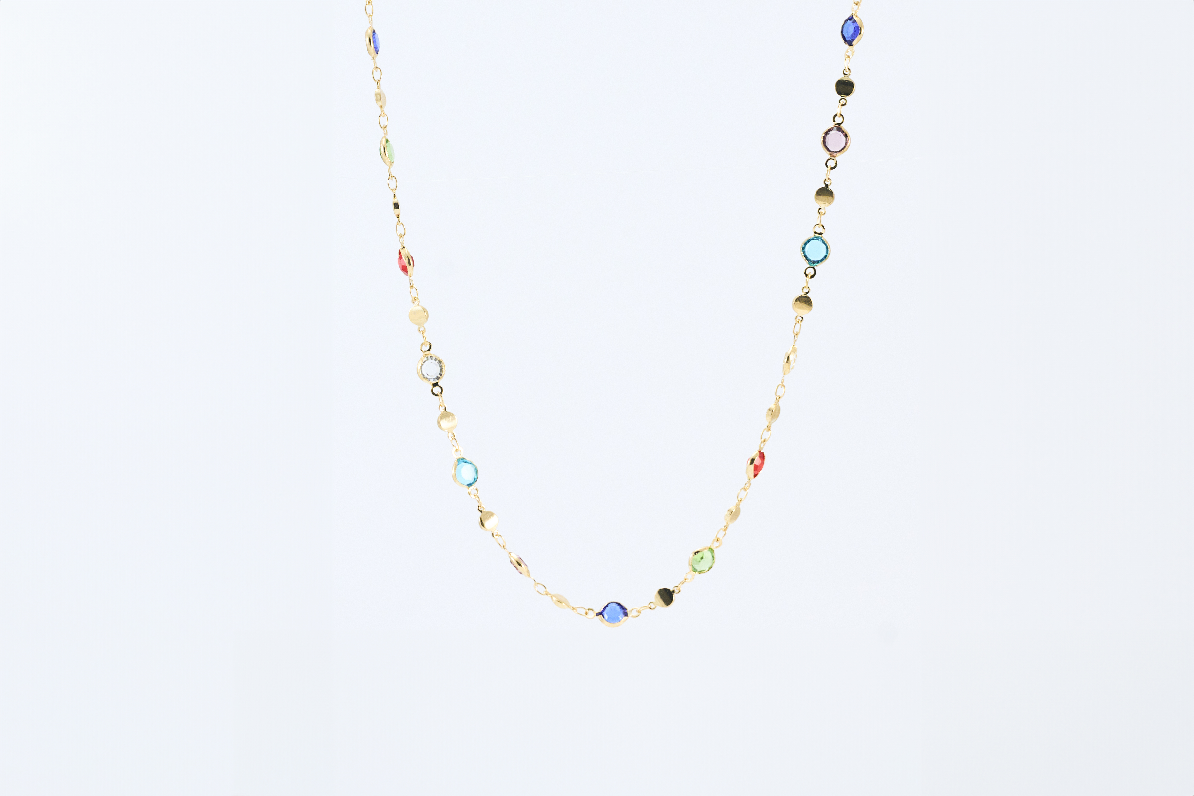 Fijne ketting met gekleurde kralen