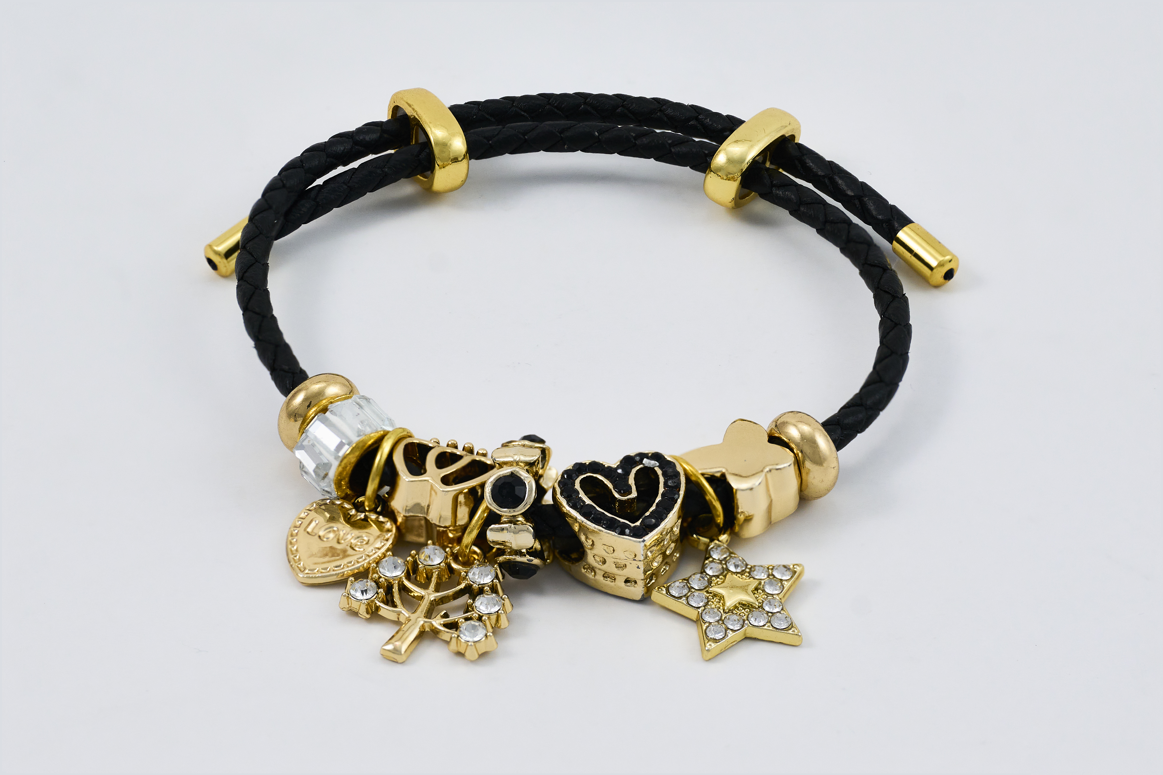 Gouden brede bangle met subtiele gravure