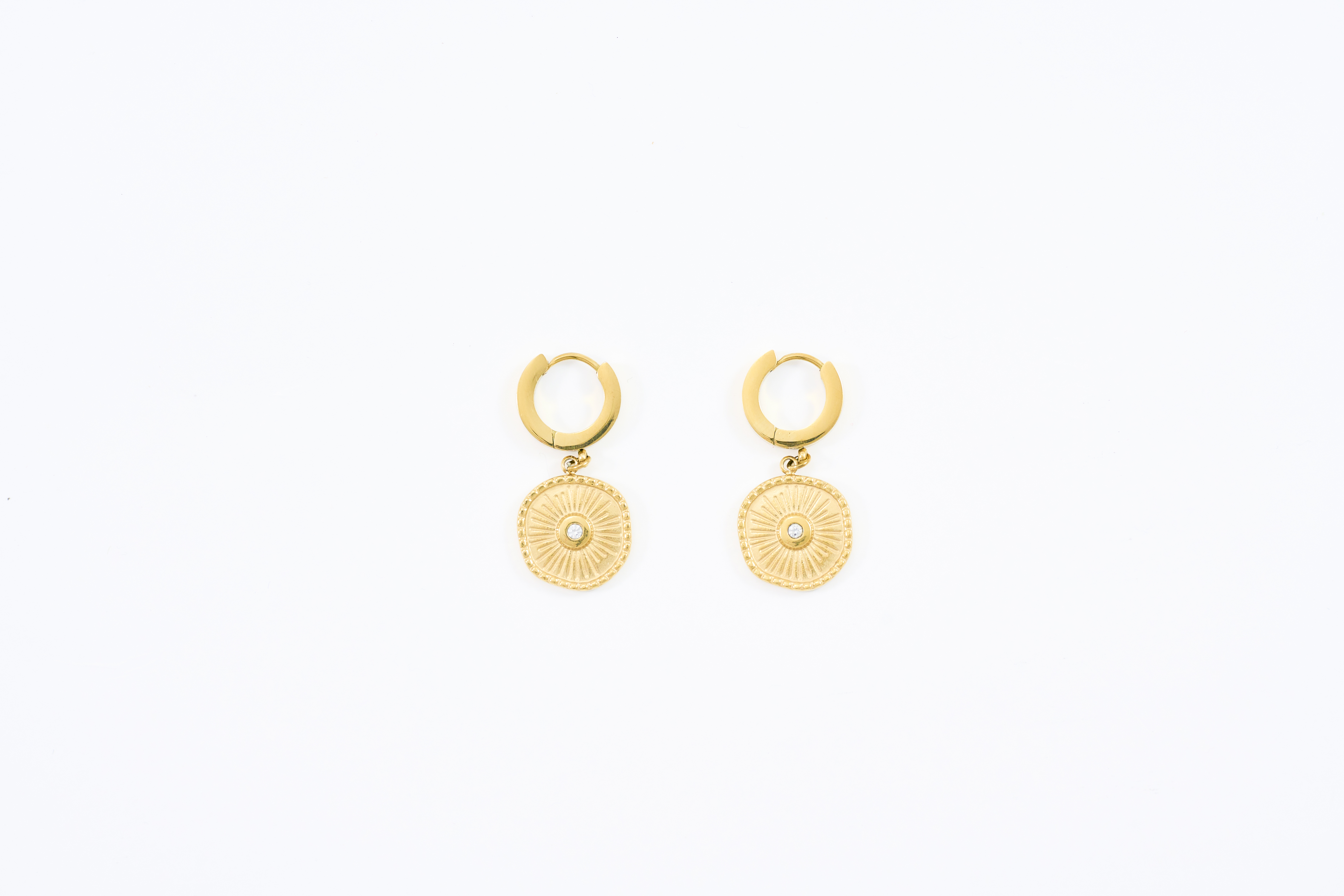 Gouden munt hanger oorbellen