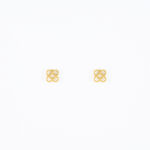 Gouden oorbellen met klaver patroon