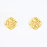 Gouden oorbellen met vierkant patronen