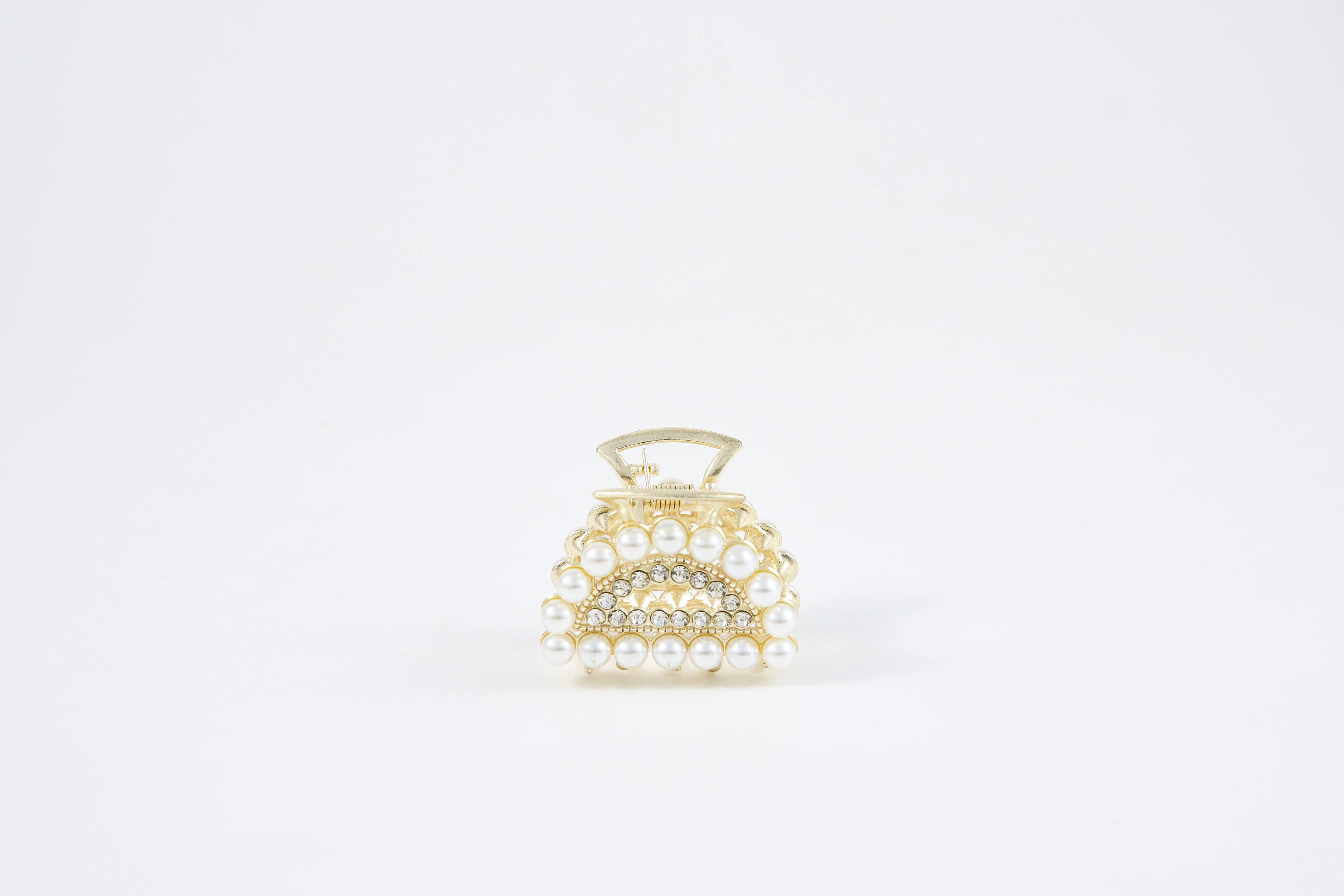 Haarclip met hartvorm en kristallen