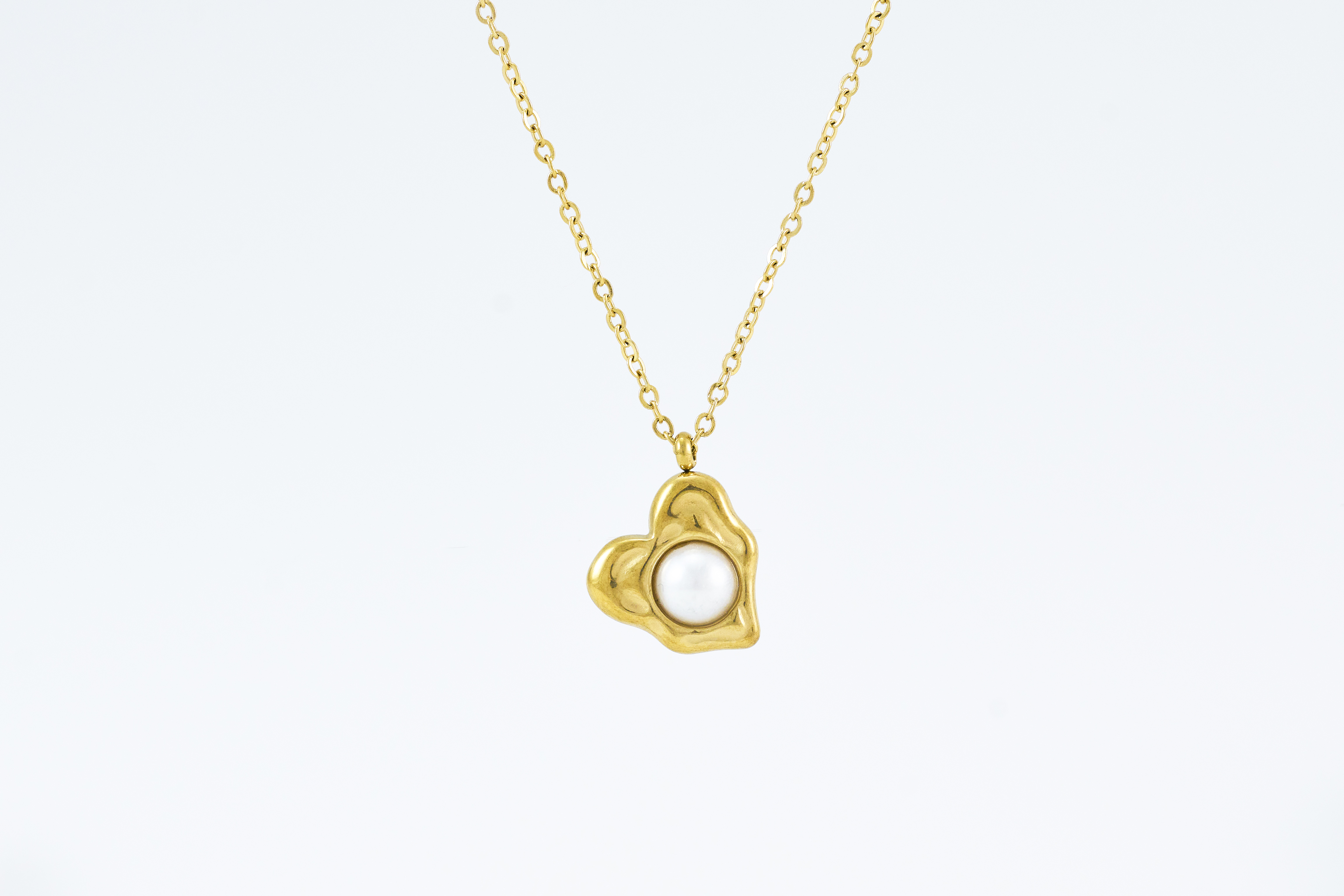 Ketting met gouden open hart en sleutel