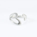 Zilveren ring met dubbele golfvorm