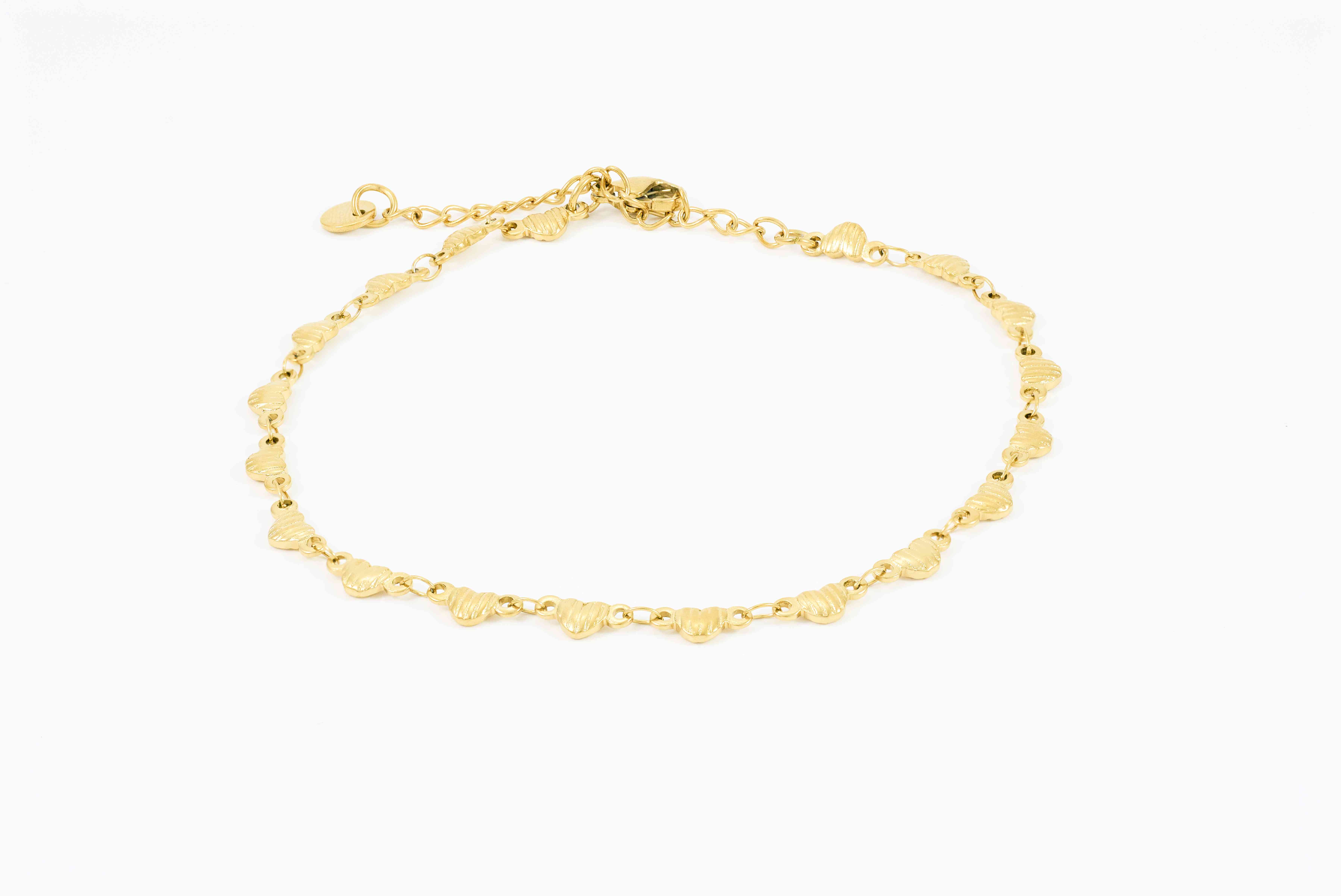 Gouden enkelband met turquoise accenten