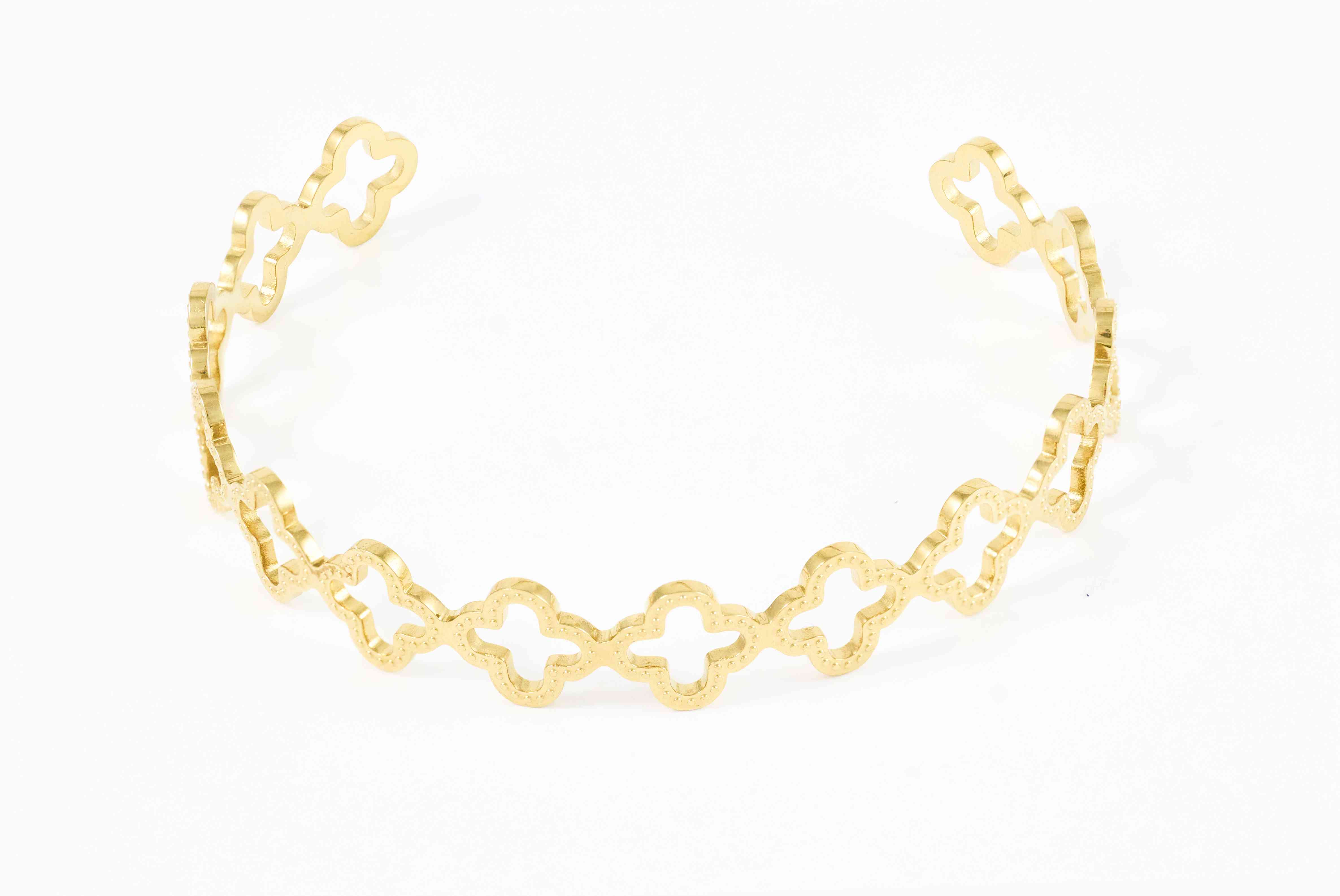 Gouden geometrische armband met zeshoekige schakels