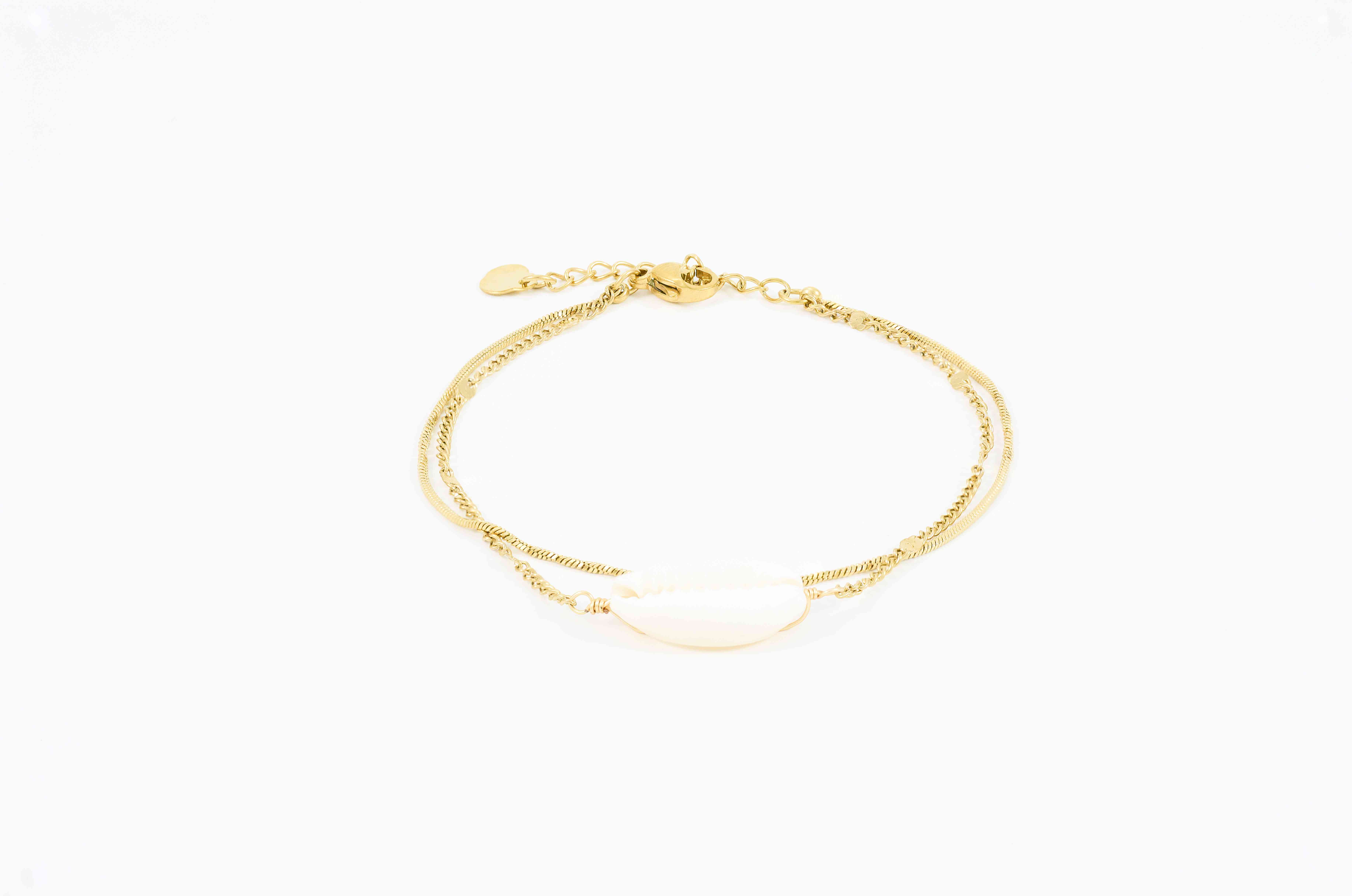 Minimalistische gouden enkelband met dubbele laag