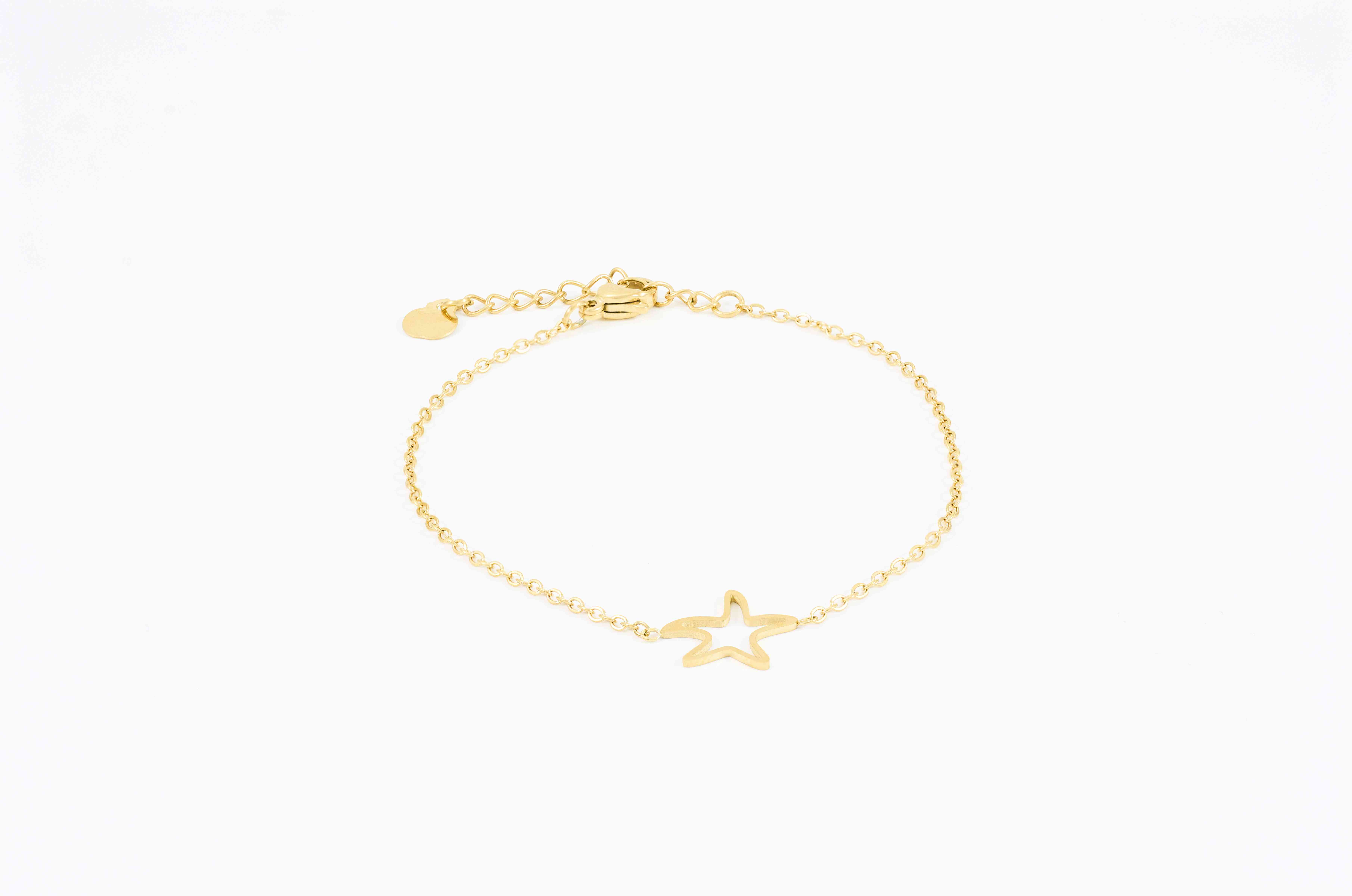 Minimalistische gouden enkelband met ster