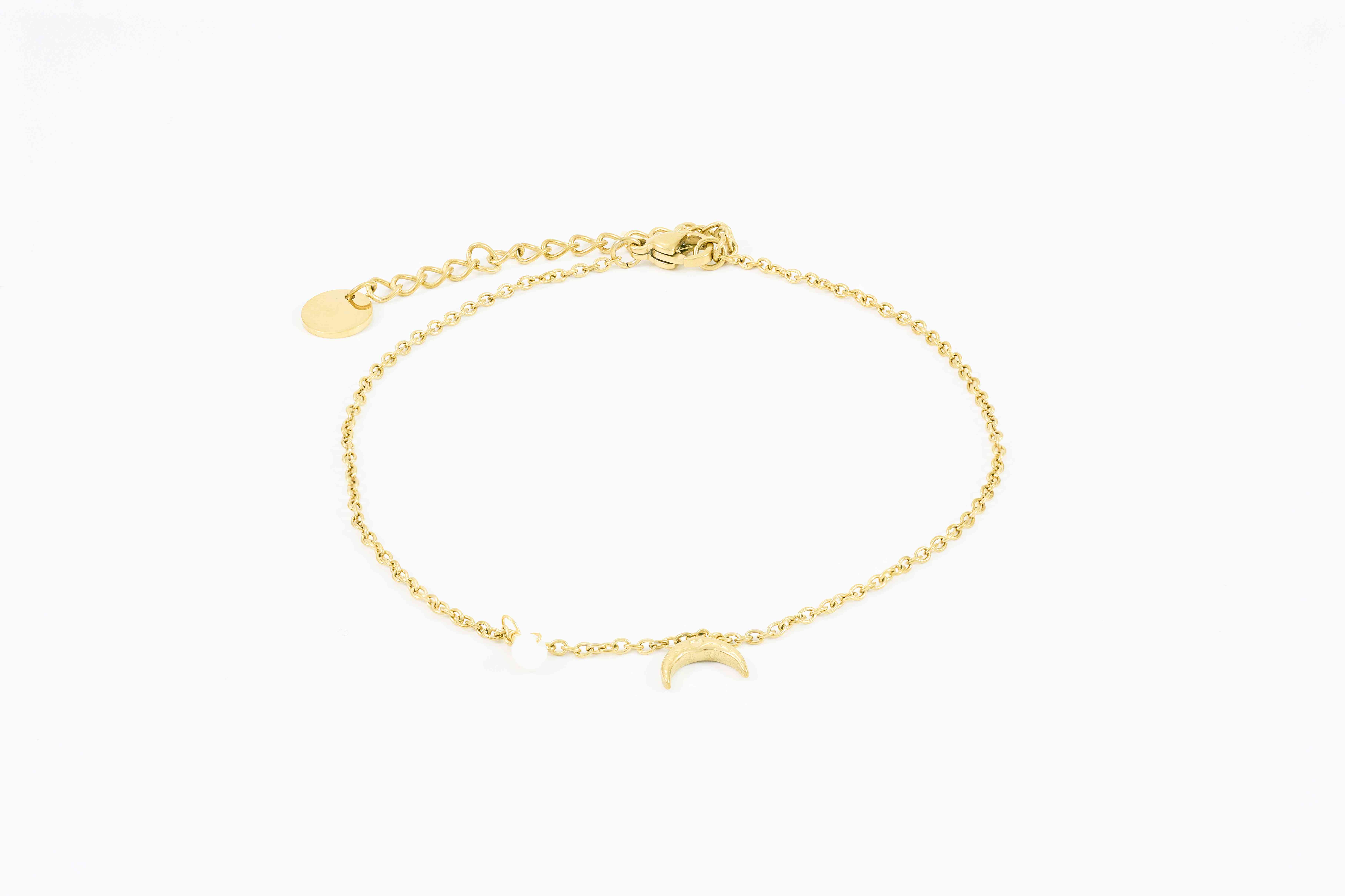 Minimalistische gouden enkelband met subtiele glans