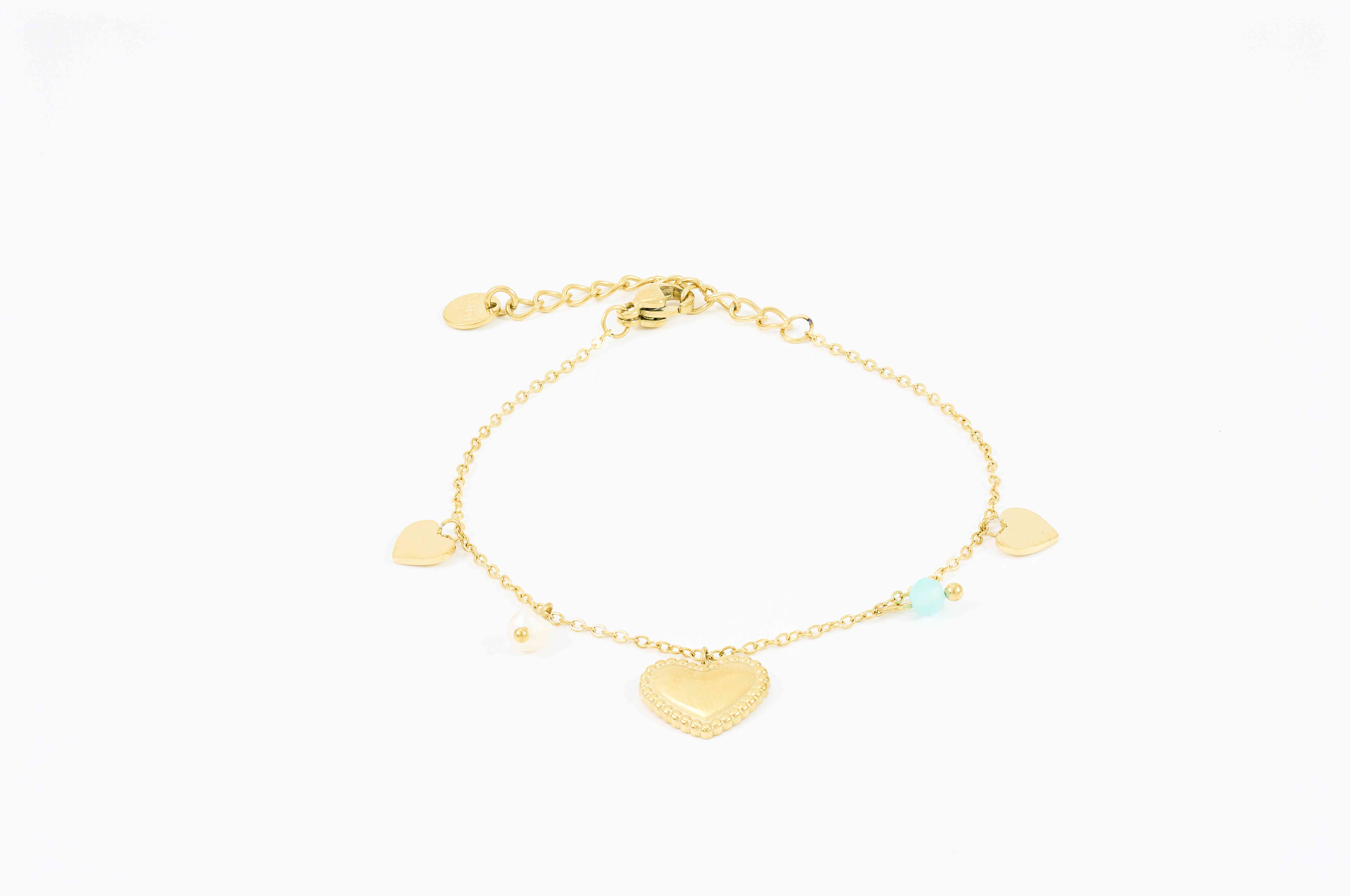 Romantische gouden enkelband met hartje