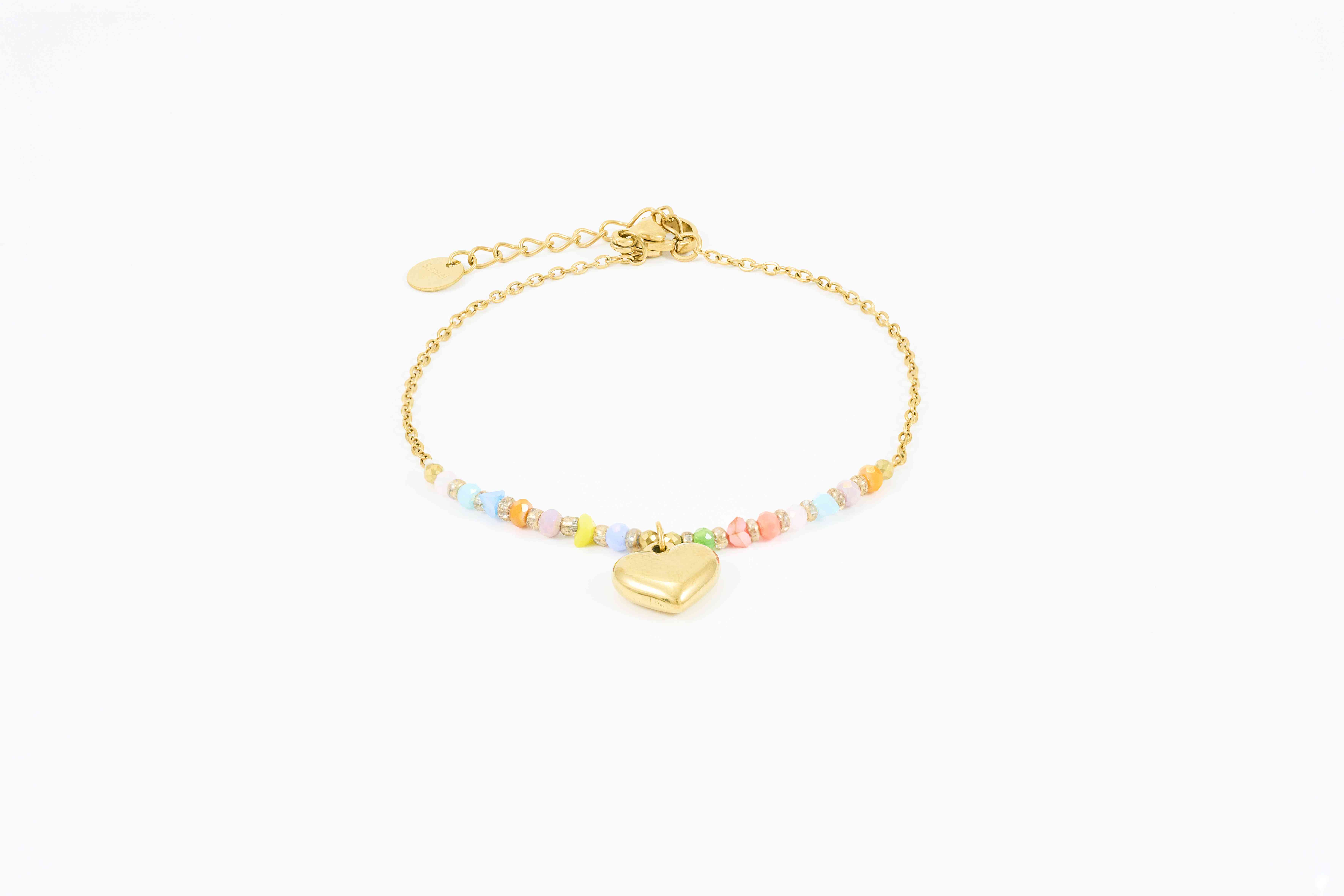 Speelse gouden enkelband met charm bedel